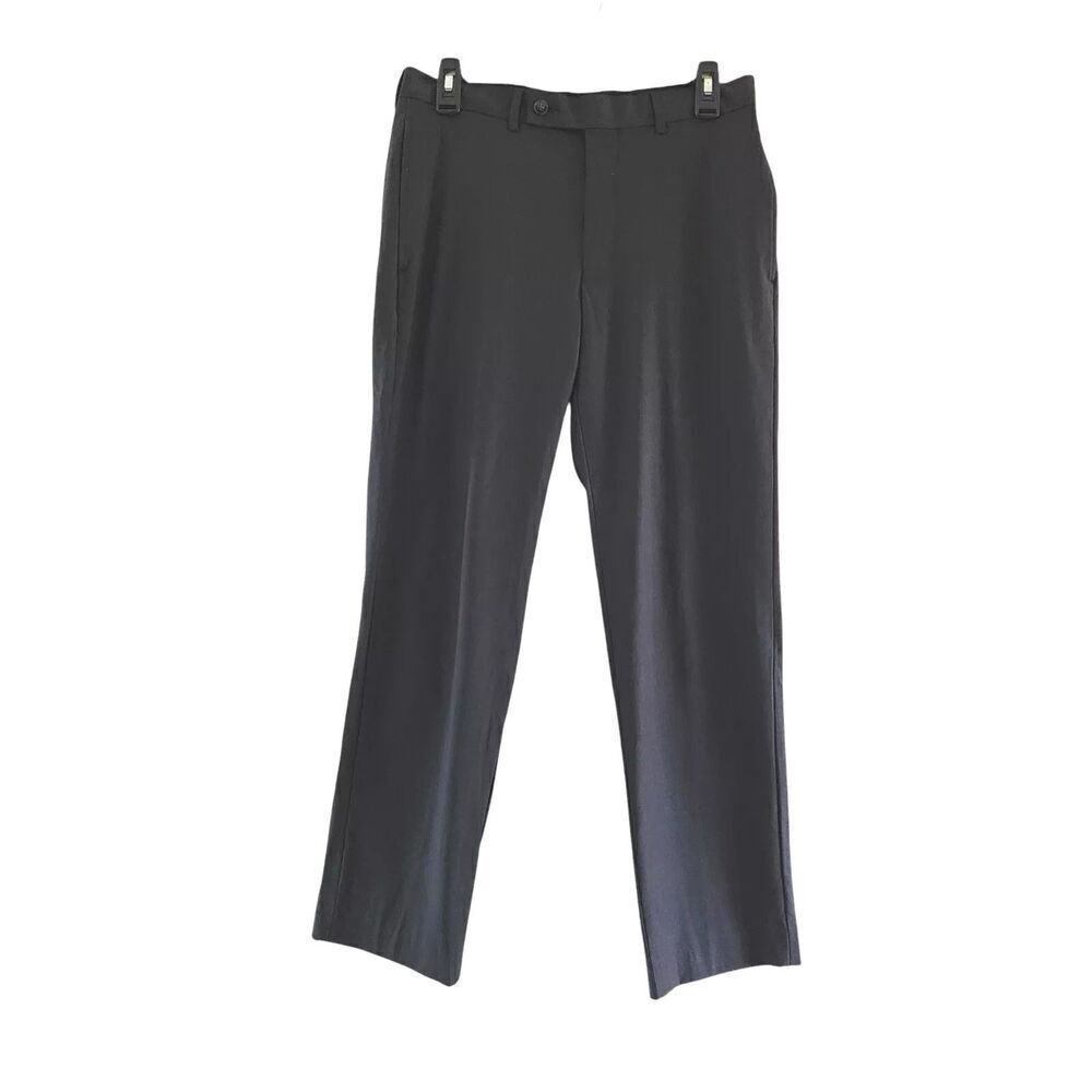 Calvin Klein Dress Pants Men's Size W30XL30 Gray Straight Leg High Rise Wool